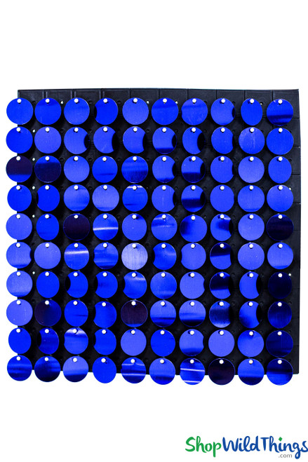 ShopWildThings Sequin Wall Panels, Shimmering Metallic Royal Blue Backdrop, 11 7/8" Square