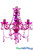 Chandelier Bohemian Magenta - 12.5" x 15" - 4 Lights - Hardwire - Collapsible by ShopWildThings.com