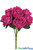 Fuchsia Hot Pink Velvety Real Touch Rose Bouquet with 7 flowers on one bush ShopWildTHings.com