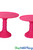 3 Piece Bright Pink Set Pedestal Cake Stand, Purple, Adjustable, ShopWildThings.com