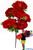 Large Silk 7 Head Red Peony Bouquet Spray 30" Tall, ShopWildThings.com