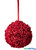 6" Red Rose Pomander Kissing Ball with Hanging Ribbon, Near to Real Foam Flowers, ShopWildThings.com