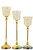 Beaded Real Crystals Candle Holders - Tulip Set of 3 - "Prestige" - Indian Gold