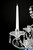 Real Crystal & Chrome 6 Arm Candelabra "Nicoline" - Over 3' Tall - Optional Top Spire