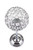 Beaded Real Crystals Candle Holder - Goblet - "Prestige" -  15" Silver