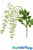 Triple Flowering Wisteria Spray Draping Floral Spray, 44" White Long Stem Silk Flowers for Centerpieces, Arches & Arbors by ShopWildThings.com