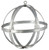 Galvanized Metal Geometric Sphere, Movable Silver Bands, 18" Floral Garden Orb, ShopWildThings.com