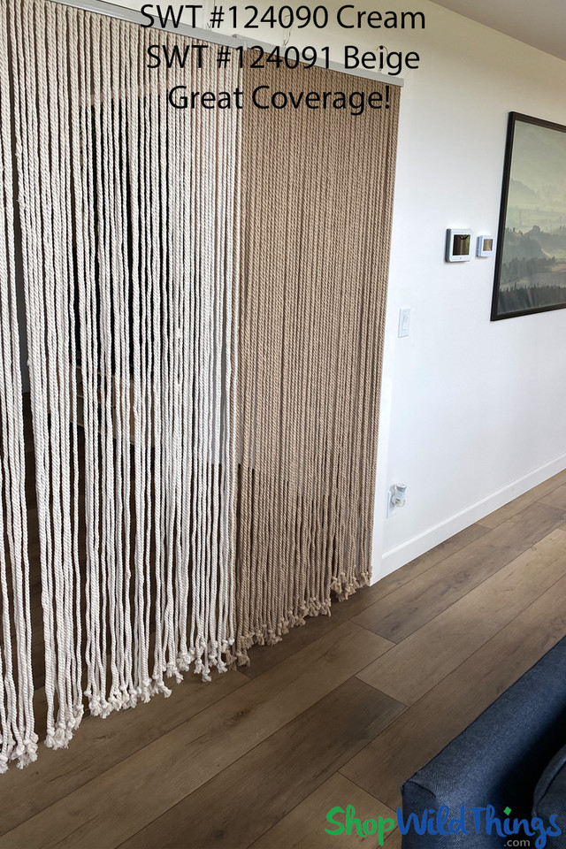 Cotton Rope String Curtain Natural Cream Color 60 Strands - Nautical ...