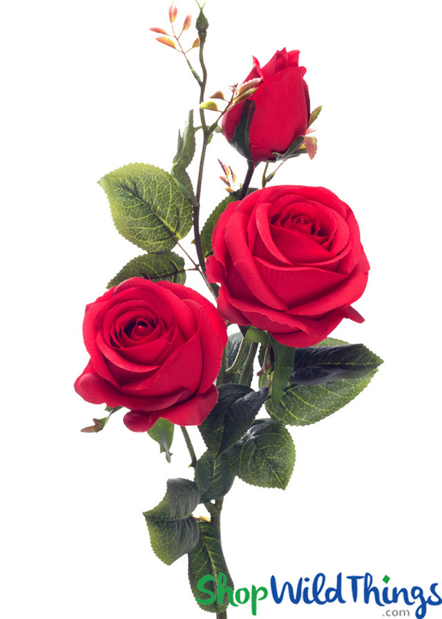 Extra-Large Red Silk Roses | 1' Tall x 18
