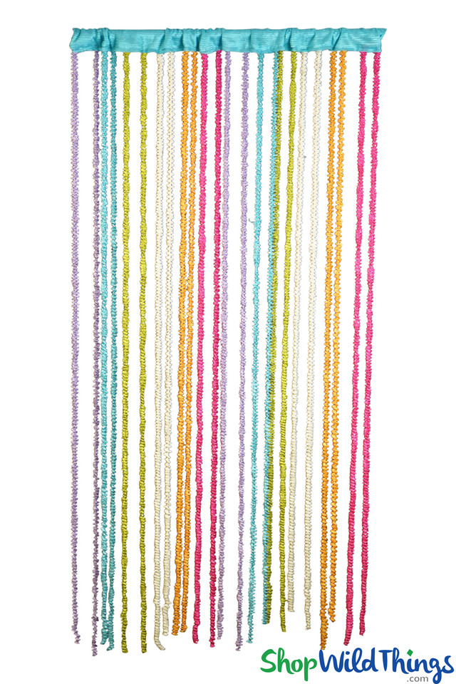 Multi-Color Rainbow Braided Fringe Curtain | 3' 2