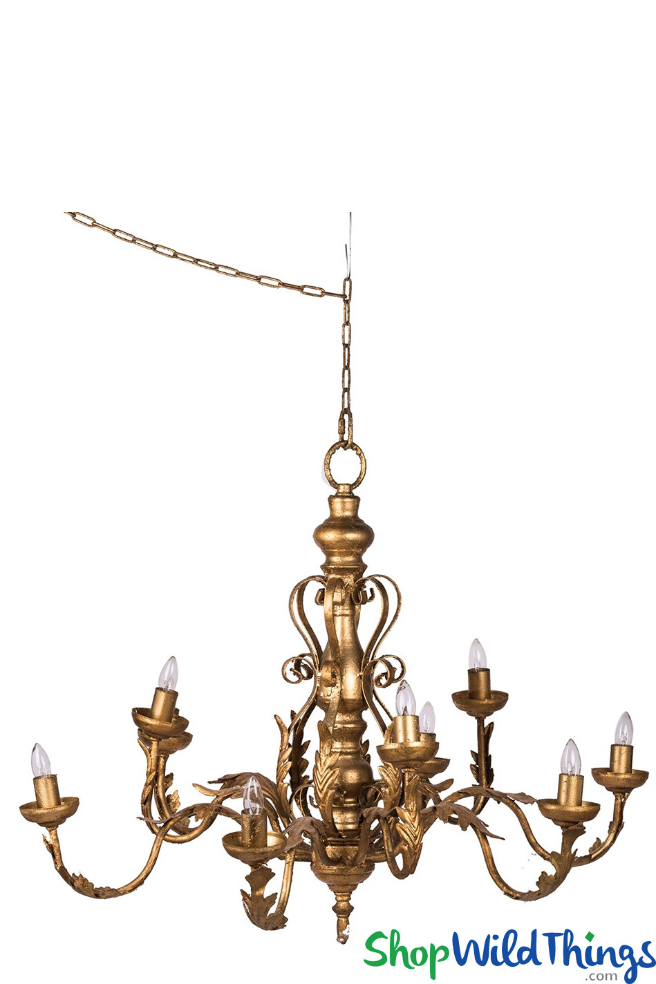 MultiArm Antique Gold Leaf Chandelier