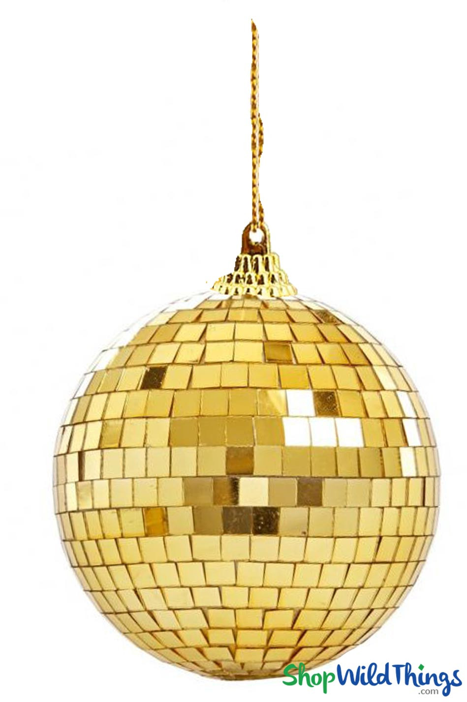 4" Mirror Disco Ball Ornament with Attached String