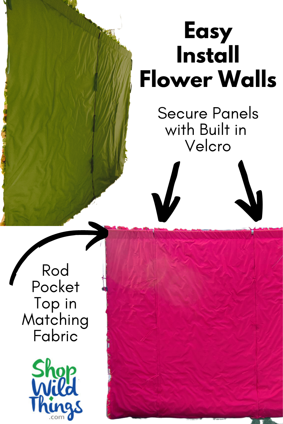 Super Premium Blush Pink Ombre Flower Wall Fabric Backed 8' x8