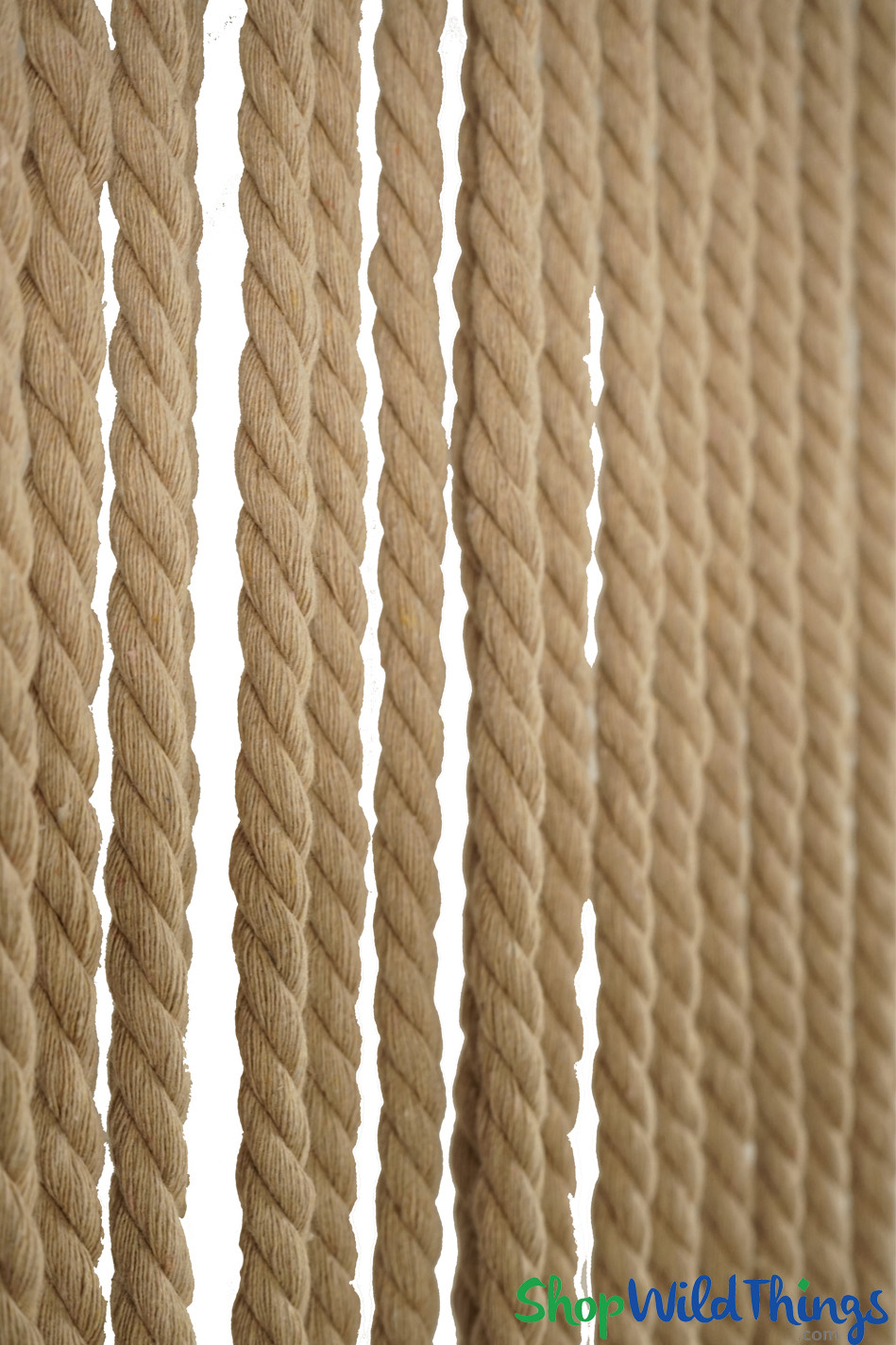 Beige Brown Cotton Rope String Curtain