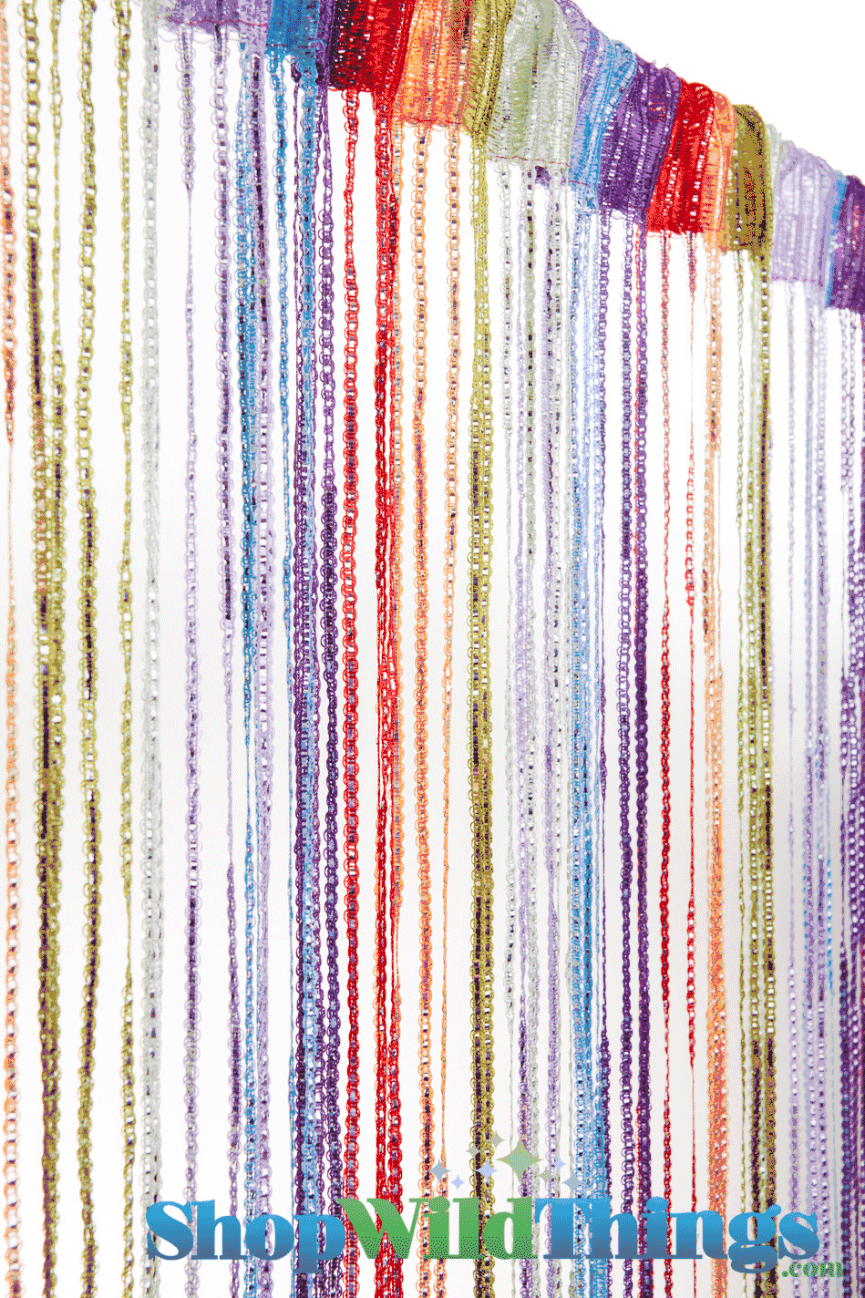 White String Curtain with Silver Threads - ShopWildThings.com