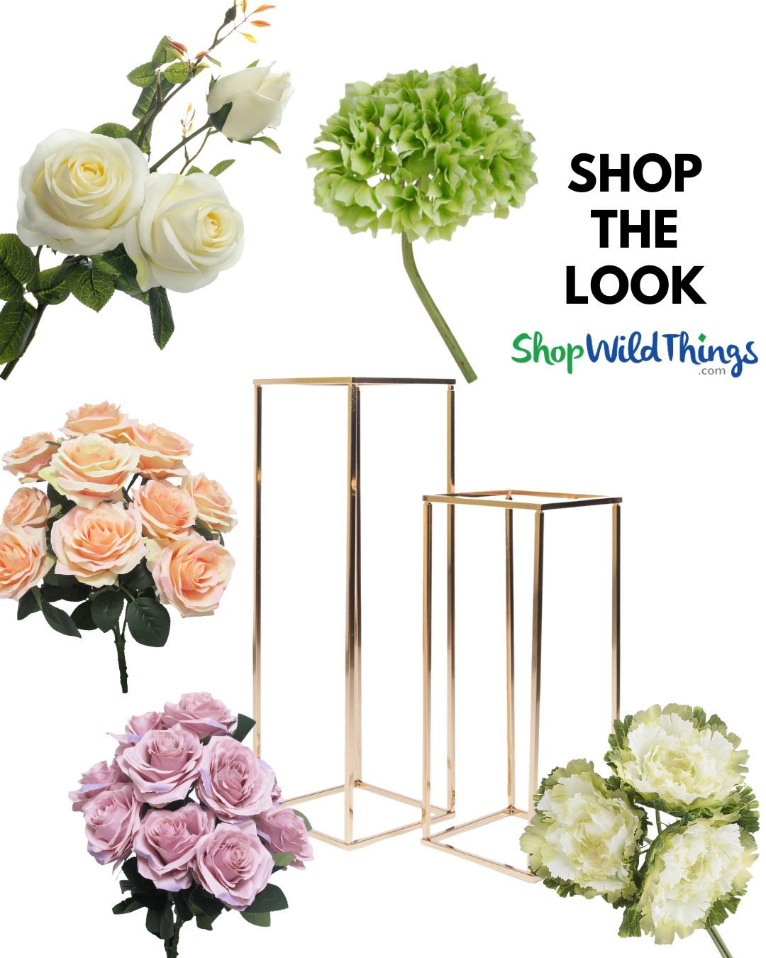 Shop The Look - Outdoor Summer Centerpiece with Gold Floral Risers
