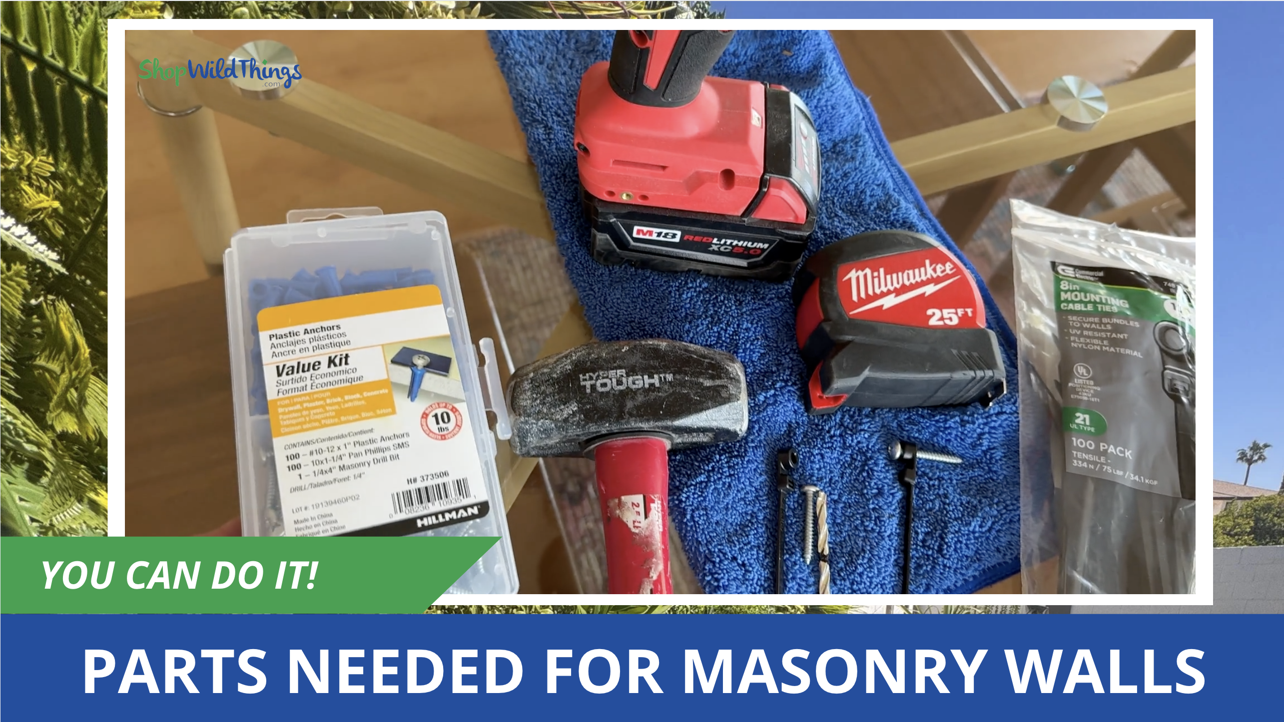 Photo of Tools needed for shopwildthings masonry greenery installation