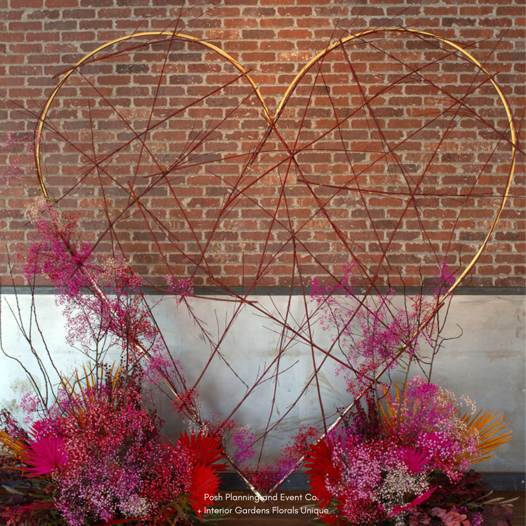 ShopWildThing's Metal Heart Arch with Unique Valentine's Day Decor with Dried Florals