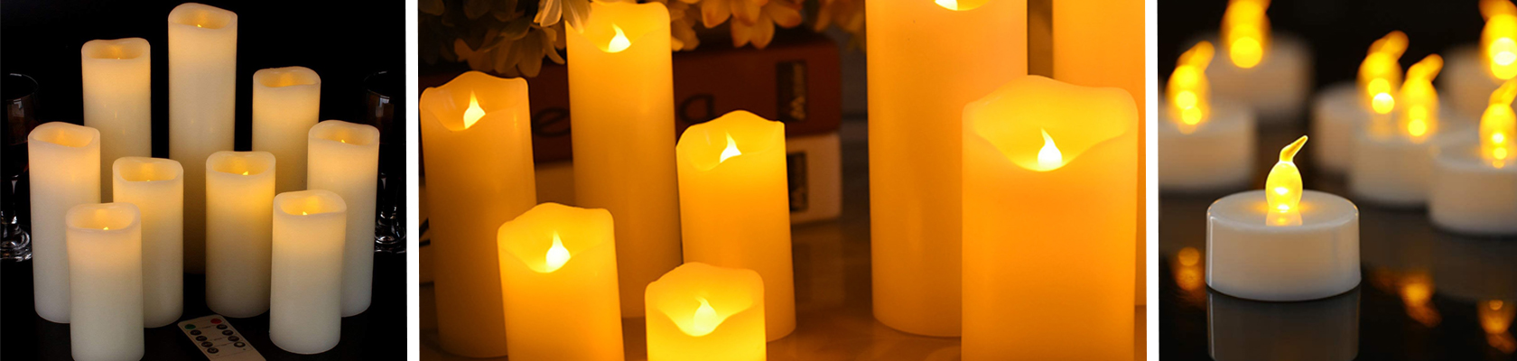 Battery Operated LED Candles Collage - ShopWildThings