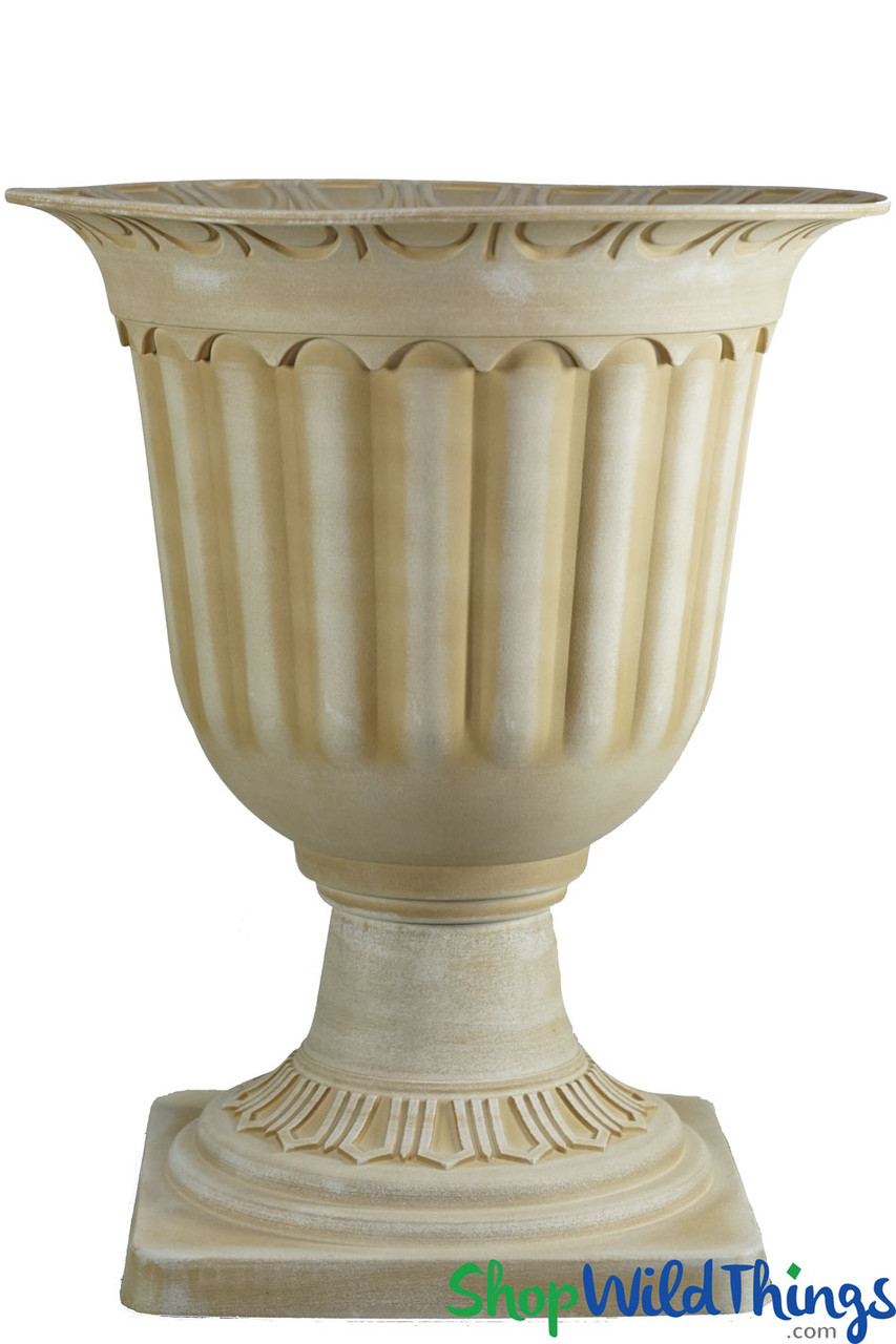 Image of New Arrival! Grecian Planter & Urn - Cream Wash - 18 3/4