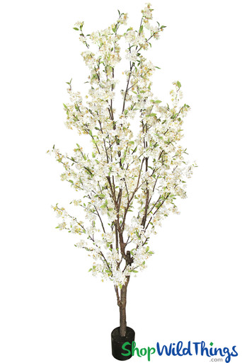 Faux White Flowering Tree | 8.5Ft Tall Cherry Blossom