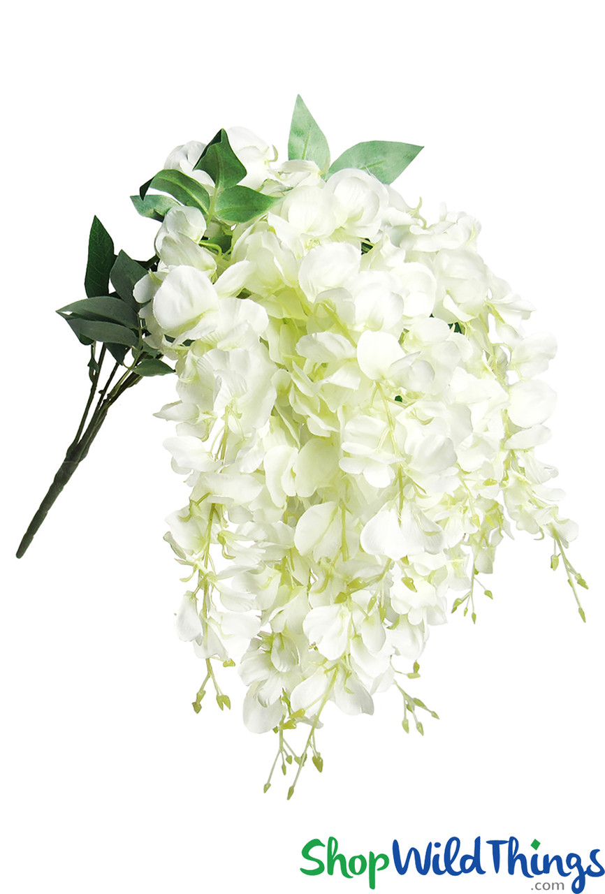 Image of Wisteria Bush Bouquet - 15 Cascading Sprays - Cream White 28