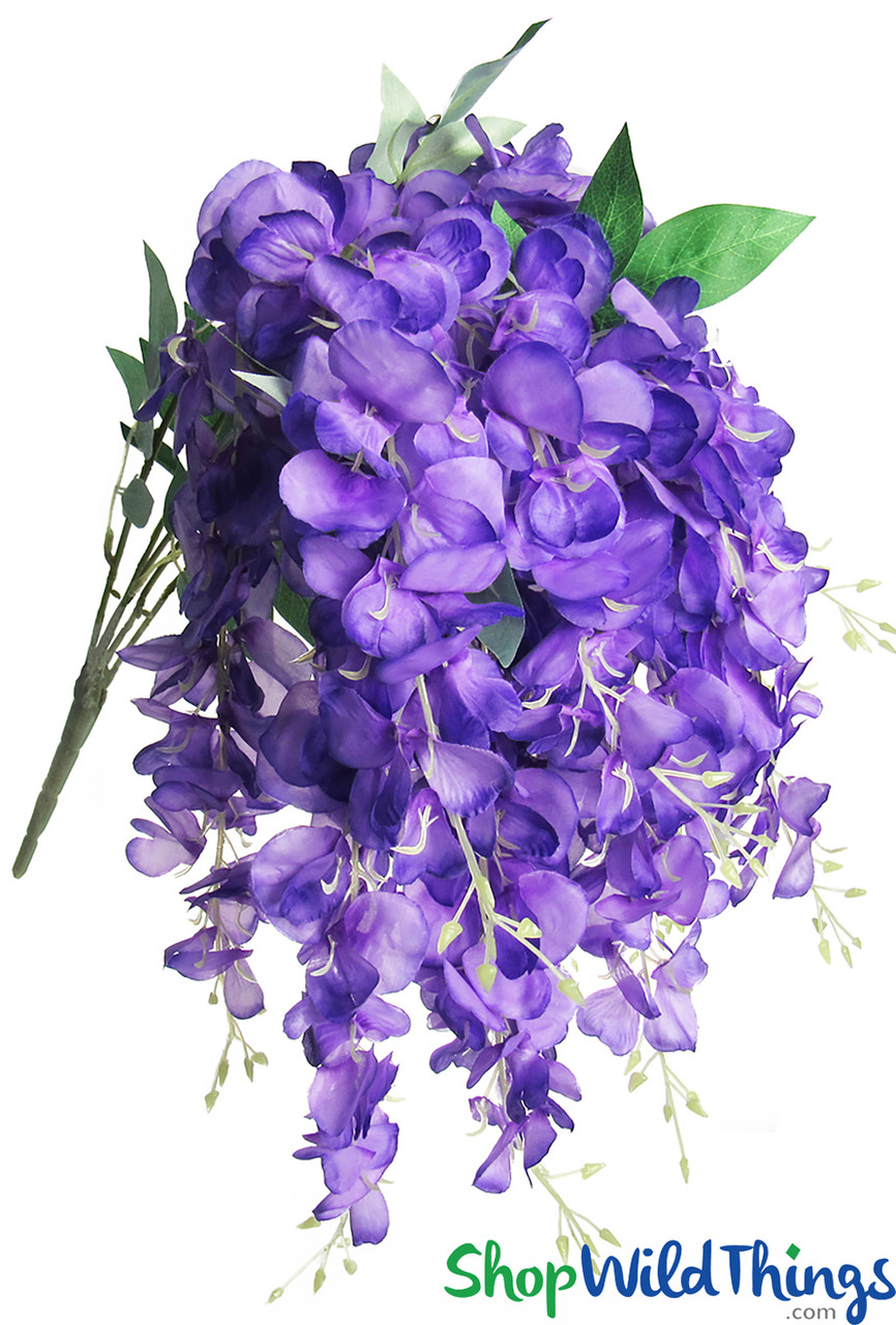 Image of Wisteria Bush Bouquet - 15 Cascading Sprays - Purple 28
