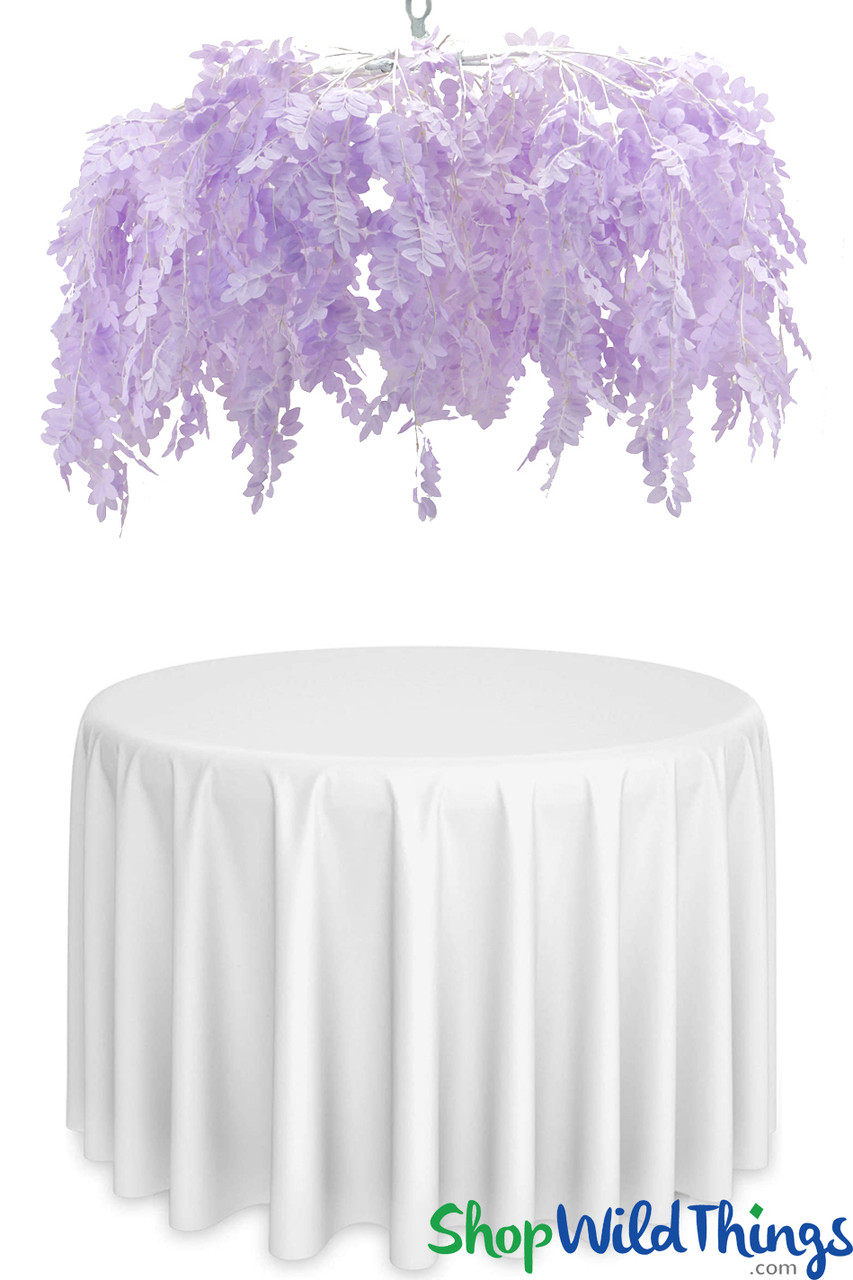 Image of Acacia Hanging Canopy - Round Draping Floral Chandelier - Purple 48