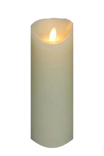 Flameless Wax Candle 3W by 8H Ivory Pillar - Remote Ready