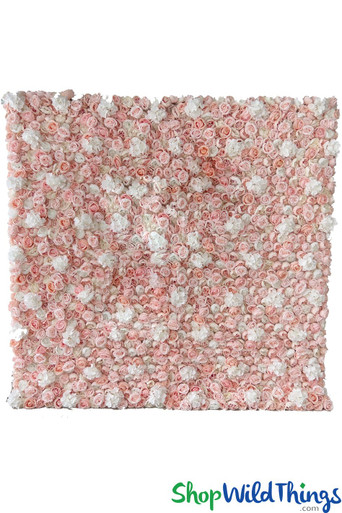 Pink and White Roll Up Premium Fabric Backed 8' x8' Flower Wall