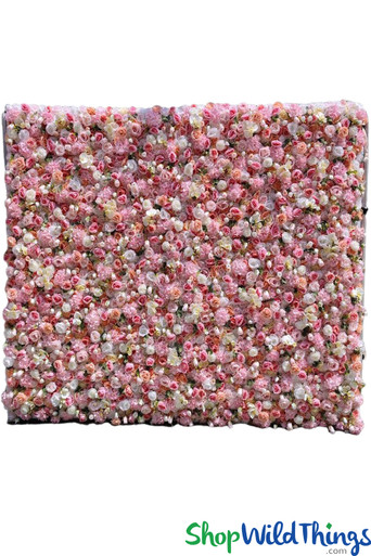Premium 8' x 8' Pink, Peach and White Flower Backdrop Wall 8x8
