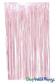 Metallic Foil Fringe Curtain - Silver 8