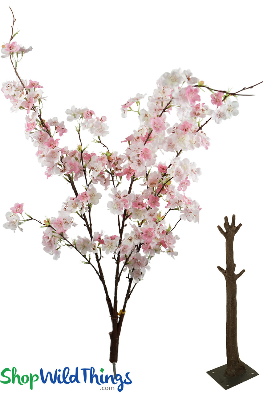 Image of BRAND NEW! Interchangeable Replacement Two Tone Pink Realistic Cherry Blossom Flower Branch - 33"