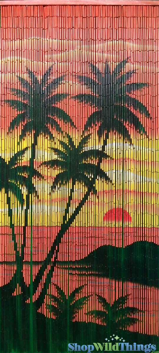 Image of Bamboo Painted Beaded Curtain 