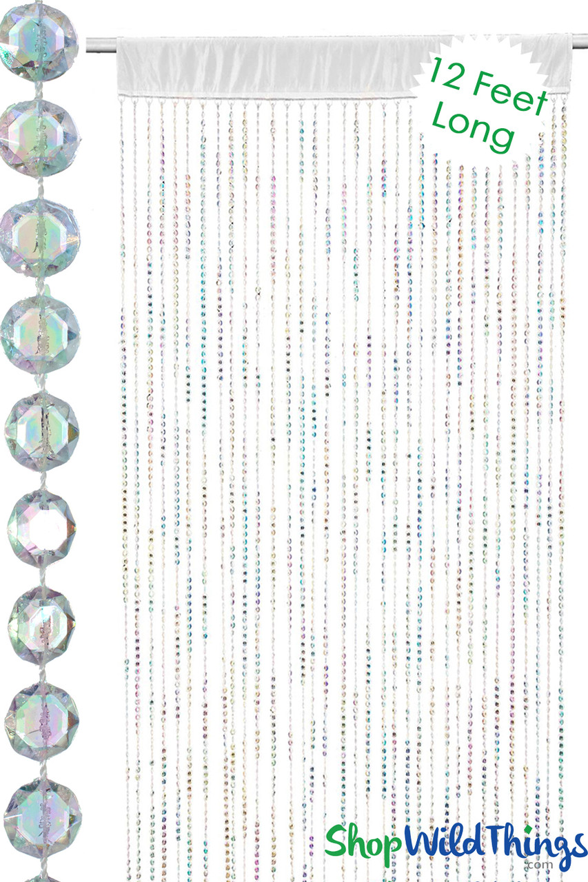 Image of RESTOCKED Diamonds Beaded Curtain w/Satin Rod Pocket 
