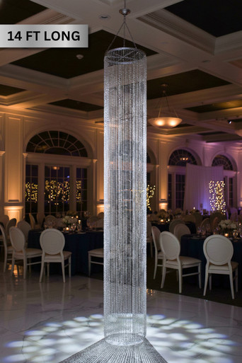 Premium Quality Diamond Crystal Iridescent Columns 14' Long