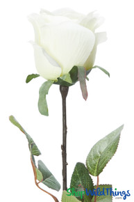 Flower Spray, Velvet Rose Stem - 20 - Cream Pink