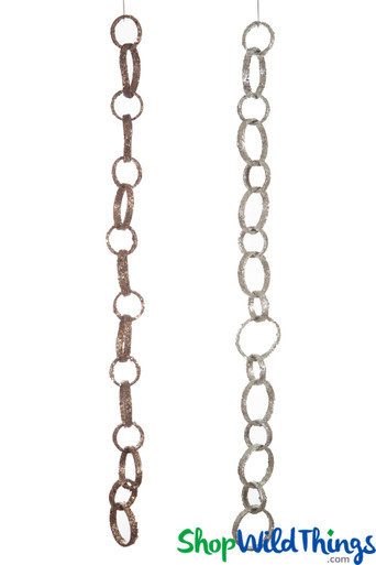 Glitter Garland Chain Links Decorative Gold, Silver Metallic