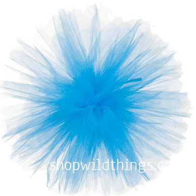 Fluffy Pom Pom in TULLE - AZZURRO (cm25)