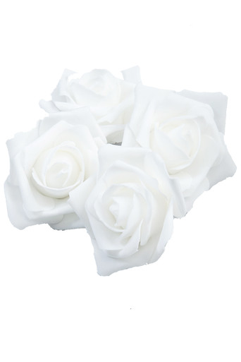 Floating Centerpiece Roses - 2 Wide White Foam Flowers 