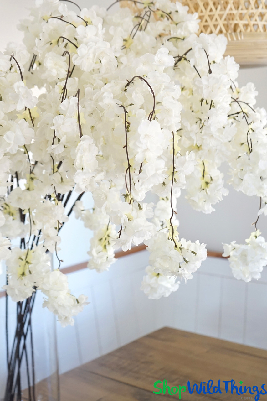 Image of Artificial Silk Cherry Blossom Branch 52" Long - Bendable