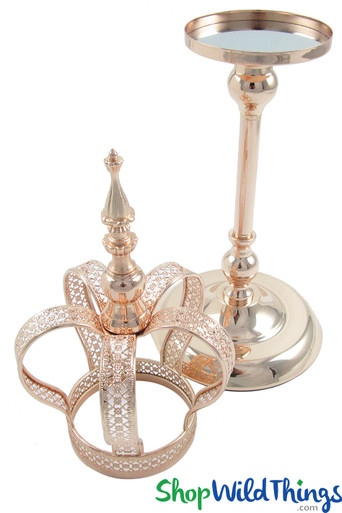 1-8 Metal Crown Centerpiece Riser Candle Holder Gold Silver Prince Princess  18