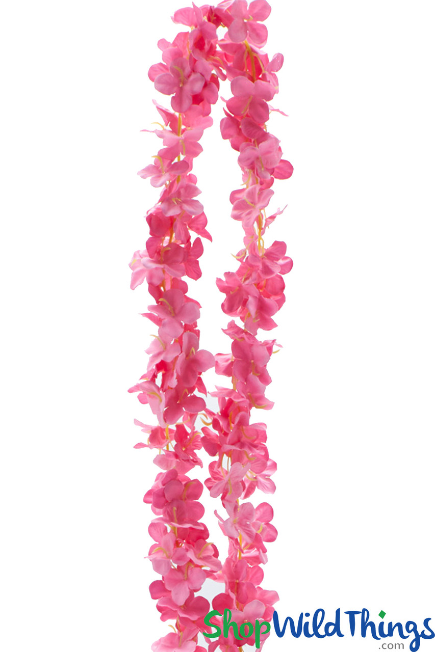 Image of Plumeria Frangipani Silk Flower Garland - Pink - 80