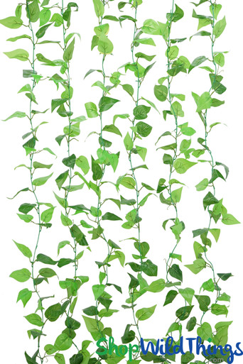 Faux Pothos Garland, 8 Long Leafy Green Vine