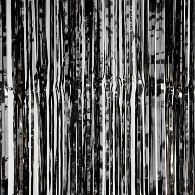 Black Metallic Fringe Tinsel Curtain Backdrop