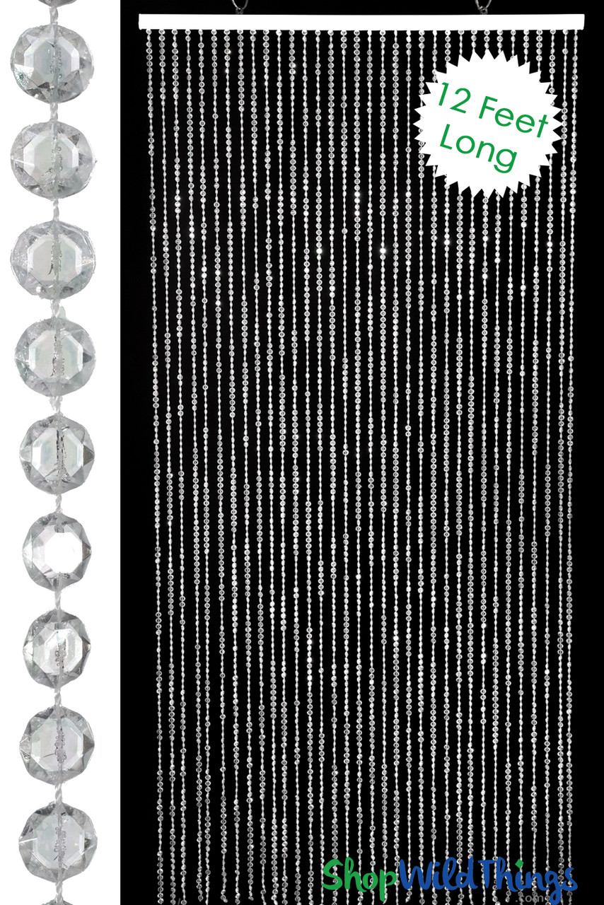 Image of Diamonds Beaded Curtains Clear or Iridescent, up to 24 Feet Long