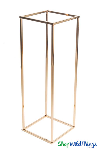 Gold Harlow Stand Rectangle Floral Riser Centerpiece | ShopWildThings.com