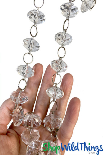 Elegant Clear Crystal Garland, Three Layer Crystal Swag for the