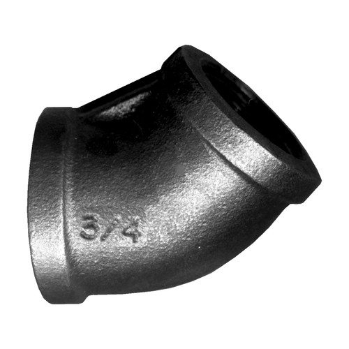 Fairview BI-105-E Pipe Elbow, 3/4 in Nominal, FNPT End Style, Class 150, Iron, Import