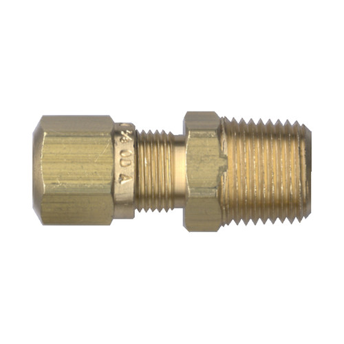 Fairview 1468-4C DOT Air Brake Connector, 1/4 x 3/8 in Nominal, Tube x MNPT End Style, Brass, Import